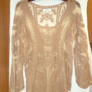 Sheer long sleeve shirt